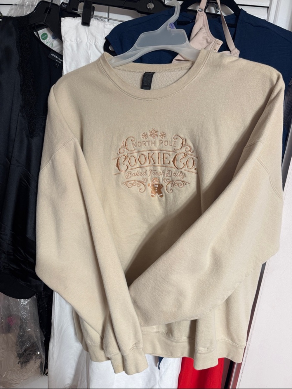 Cream Graphic Crewneck Sweatshirt